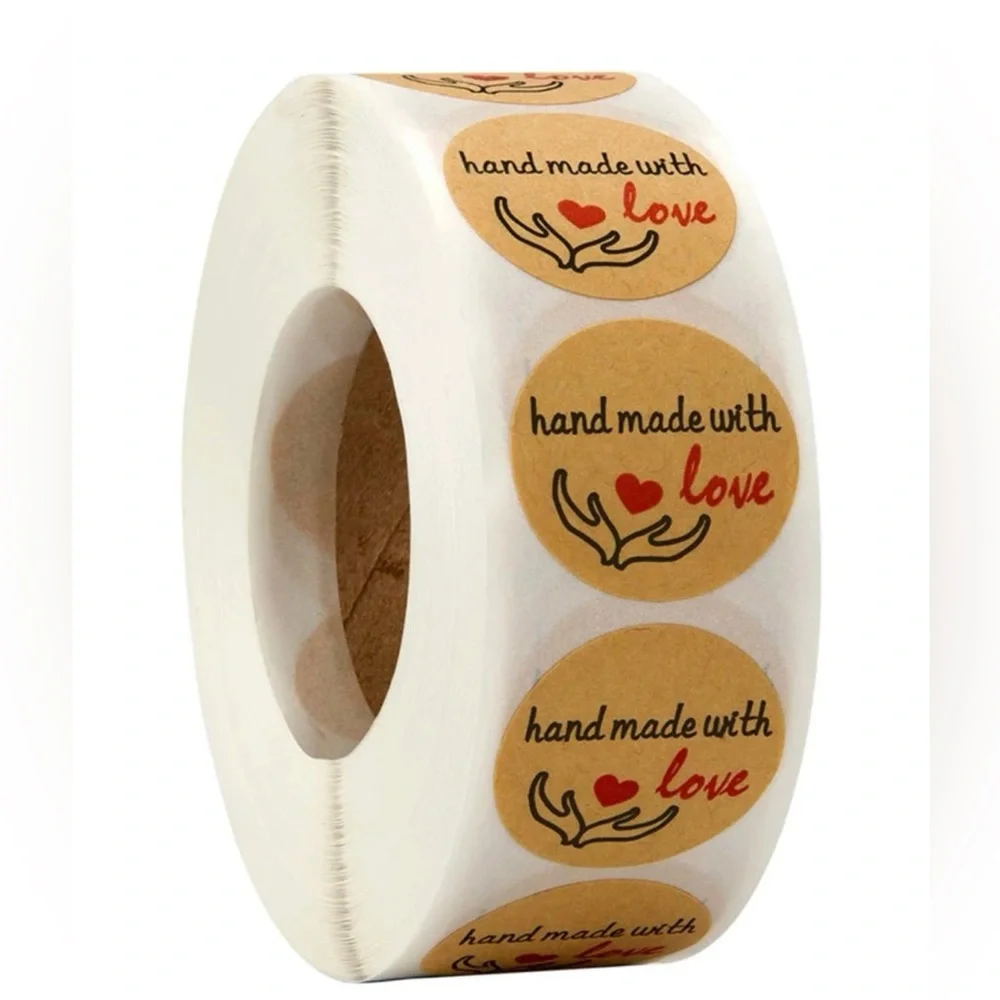 500 PCS HAND MADE WITH LOVE STICKER